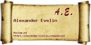 Alexander Evelin névjegykártya